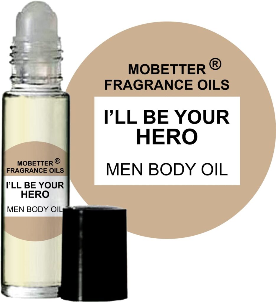 MOBETTER FRAGRANCE OILS I'll Be Your Hero Men Cologne Body Oil 1/3 oz roll on Glass Bottle