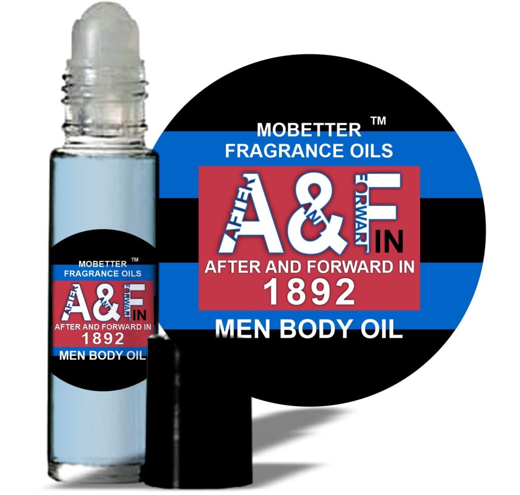 MOBETTER FRAGRANCE OILS After & Forward in 1892 Blue Men Cologne Body Oil 1/3 oz roll on Glass Bottle