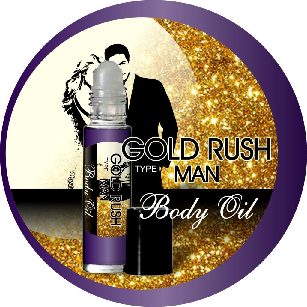 Gold Rush Type For Men Fragrance Oil (M) Body Oil 1/3 oz roll on glass bottle, Travel Size, Long Lasting, Uncut, Oriental Fougere