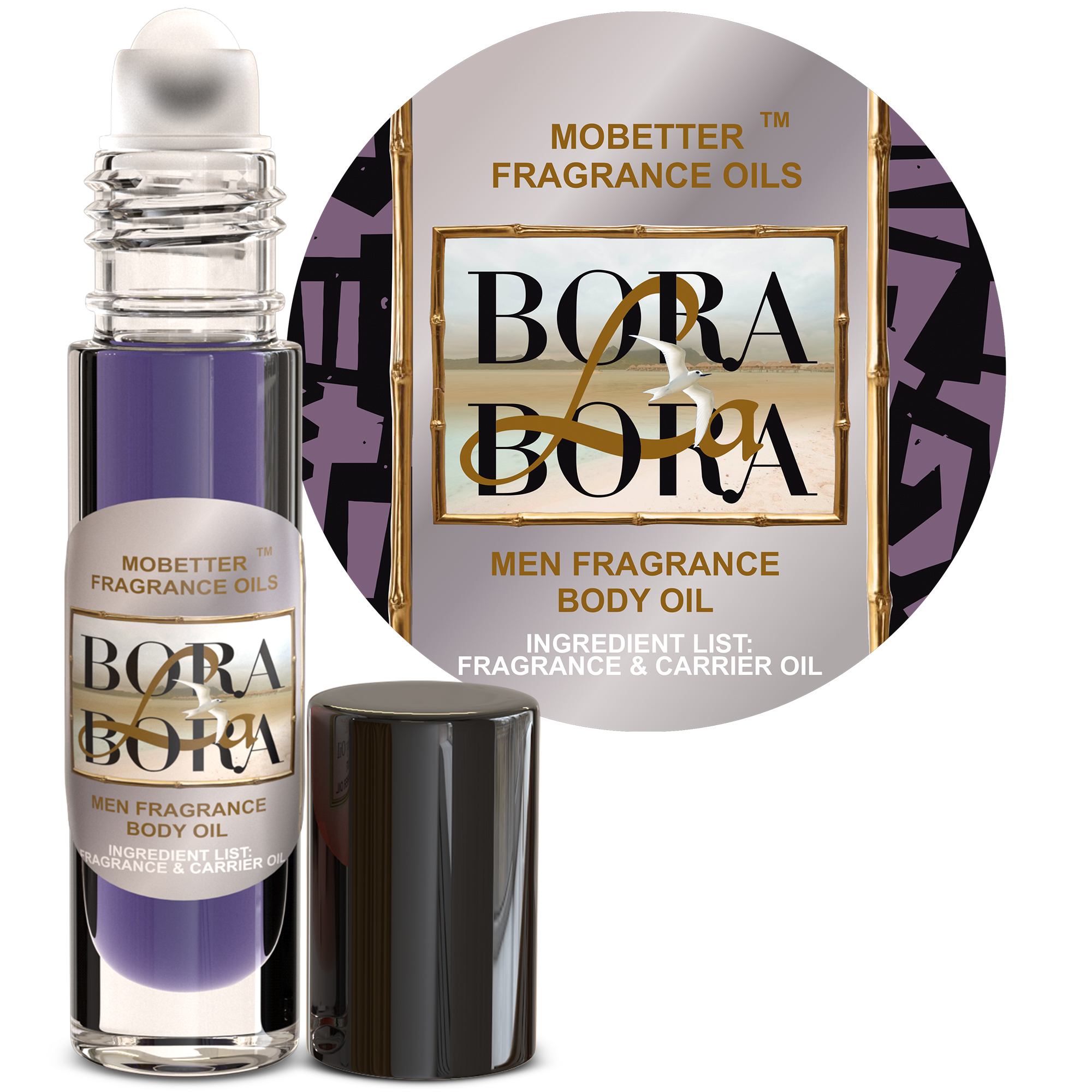 B08HKJV7VQ.MAIN Bora La Bora Cologne Fragrance Body Oil for Men - Image 1