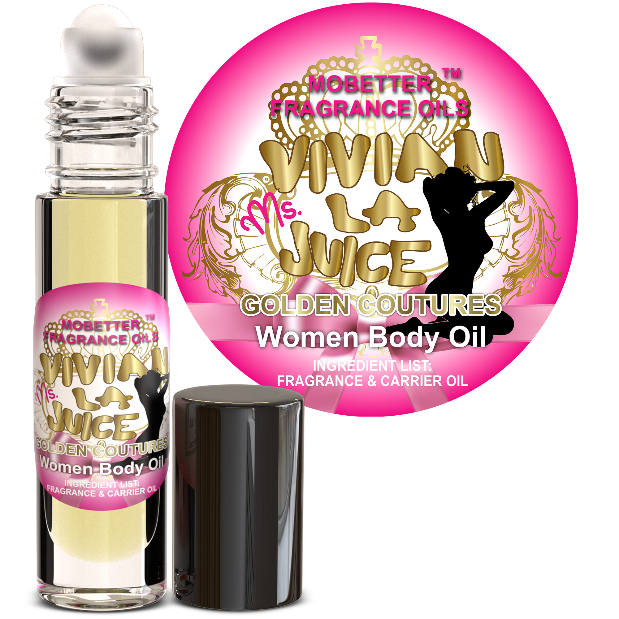 B094WB14HK.MAIN Ms. Vivian La Juice Golden Coutures Perfume Fragrance Women Body Oil - Image 1