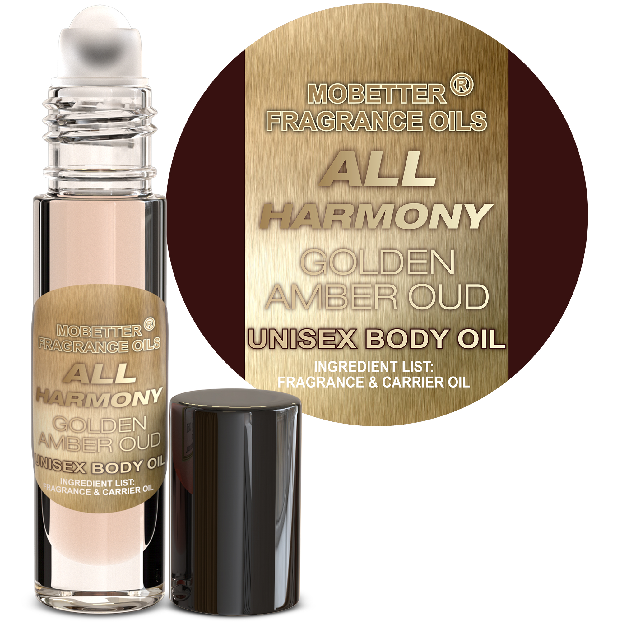 B0BS5BKY48.MAIN All Harmony Golden Amber Oud Unisex Body Oil - Image 1