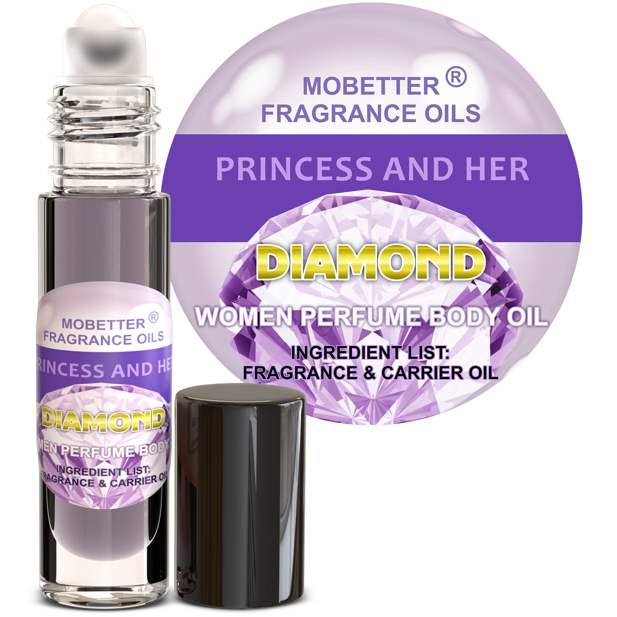 B0C2FCVTJ7.MAIN Princess and Her Diamond Women Perfume Body Oil - Image 1