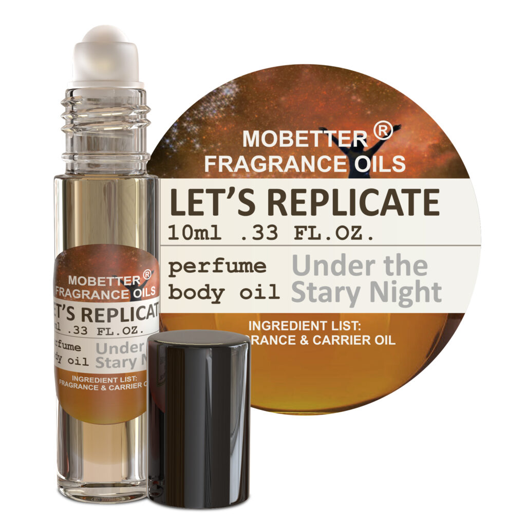 Let's Replicate Under the Stary Night Perfume Body Oil, Unisex, Oriental Woody fragrance for women and men, oud and amber, Travel Size, Long Lasting, Inspired by Under The Stars