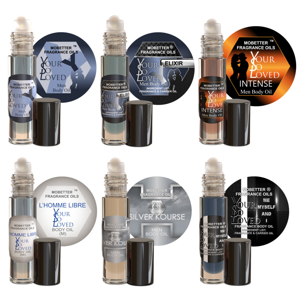 "MOBETTER FRAGRANCE OILS Men's Perfume Body Oil Bundle - Set of 6 Roll-On | Your So Loved, Y Elixir, Y Intense, L’Homme Libre, Silver Kourse, Me Myself & I | Long Lasting, Travel Friendly, Alcohol-Free "