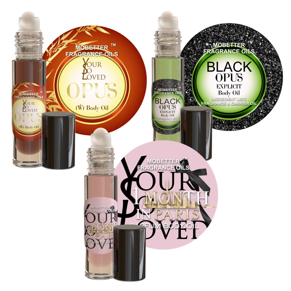 MOBETTER FRAGRANCE OILS Women's Perfume Body Oil Bundle - Set of 3 Roll-On | YSL Opus, YSL Black Opus Explicit, YSL 1 Month In Paris | Long Lasting, Travel Friendly, Alcohol-Free
