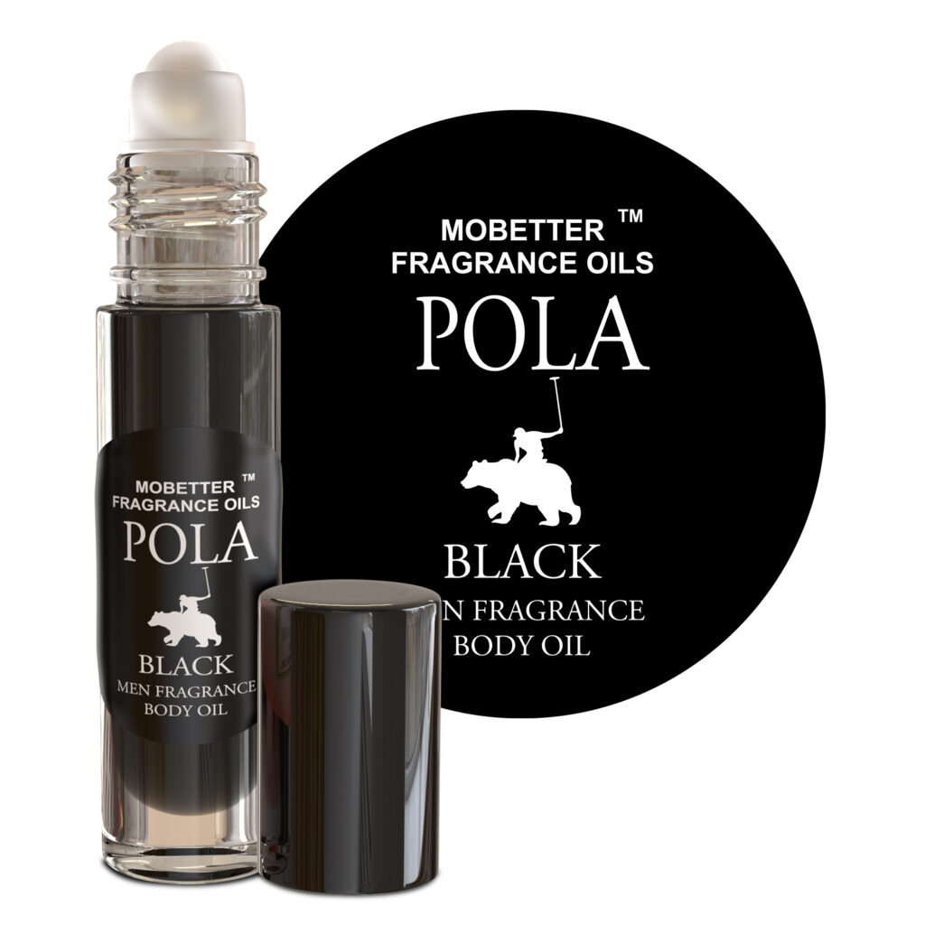 Pola Black Cologne Fragrance Body Oil for Men, Woody Aromatic, Long Lasting, Travel Size, Inspired by Polo Black
