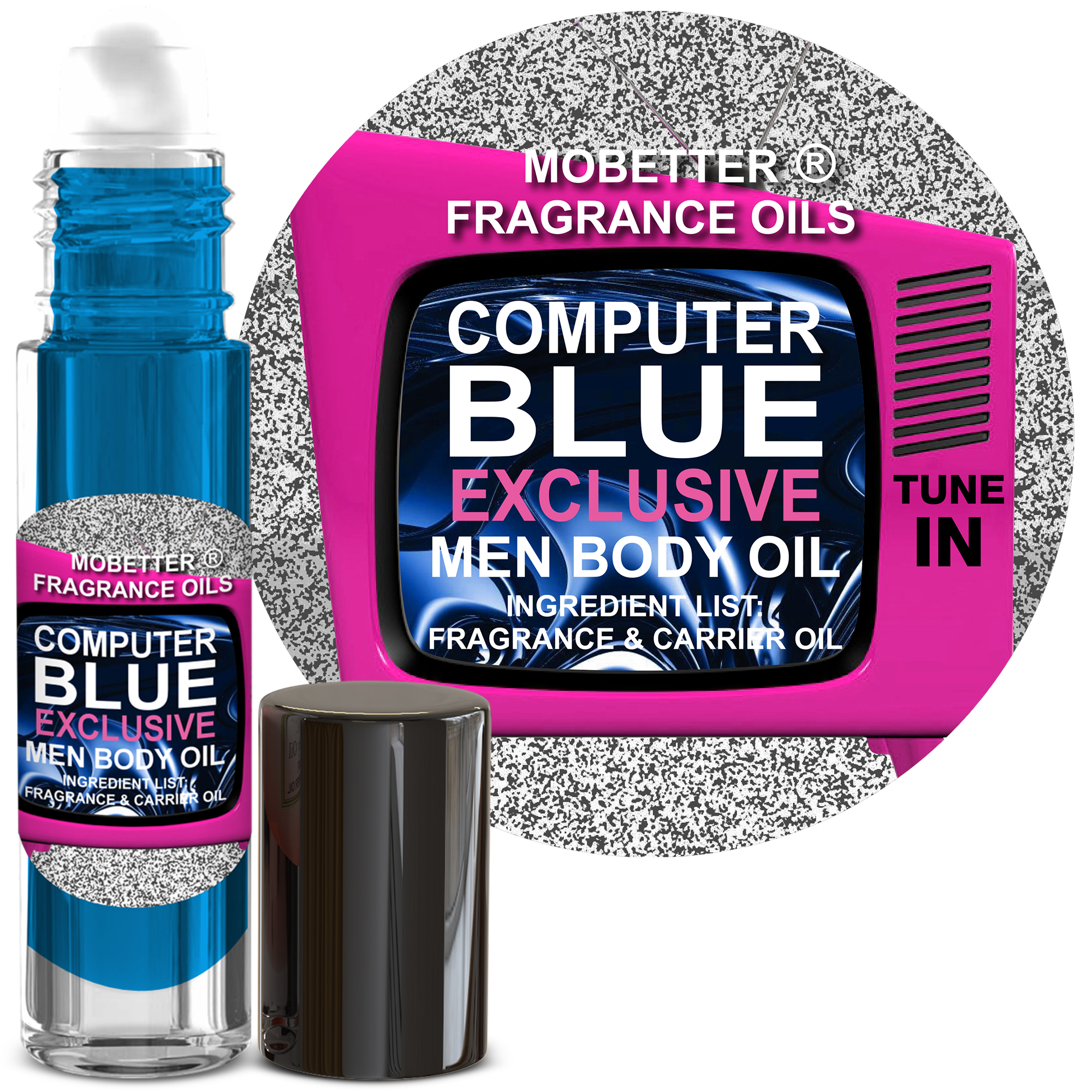 B0GYVL126N.MAIN Computer Blue Exclusive Fragrance Body Oil for Men - Image 1