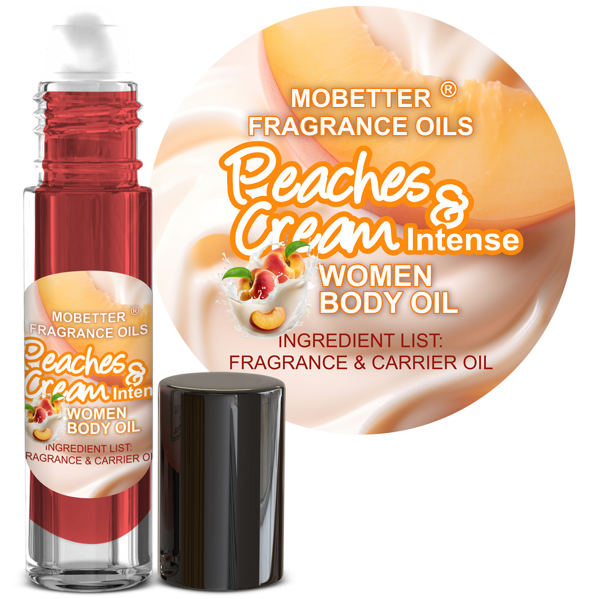 B0GYVL1ZFX.MAIN Peaches and Cream Intense Fragrance Body Oil for Women - Image 1