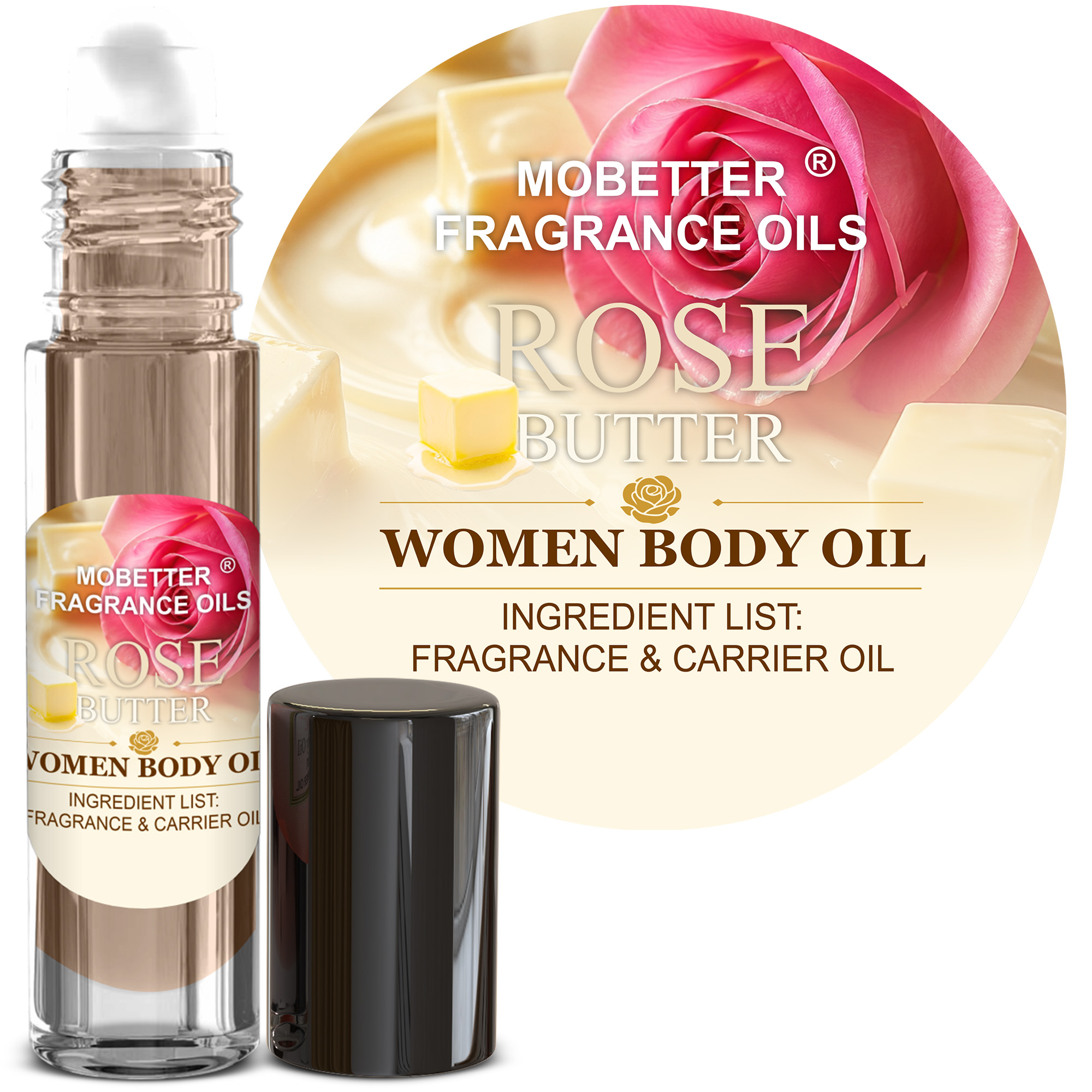 B0H2RPVYRD.MAIN Rose Butter Fragrance Body Oil for Women - Image 1