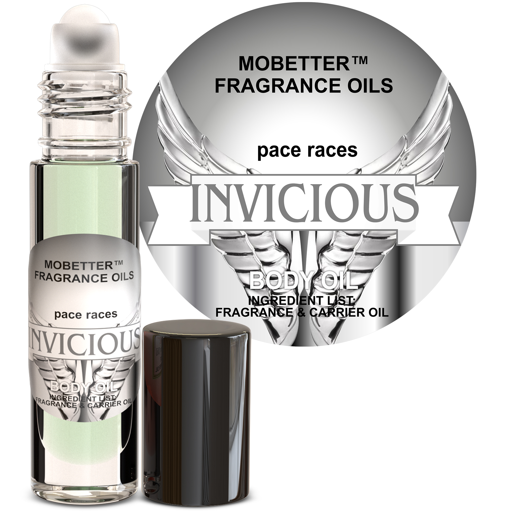 B0842YB7SL.MAIN Pace Races Invicious Men Cologne Body Oil 1/3 oz roll on Glass Bottle - Image 1