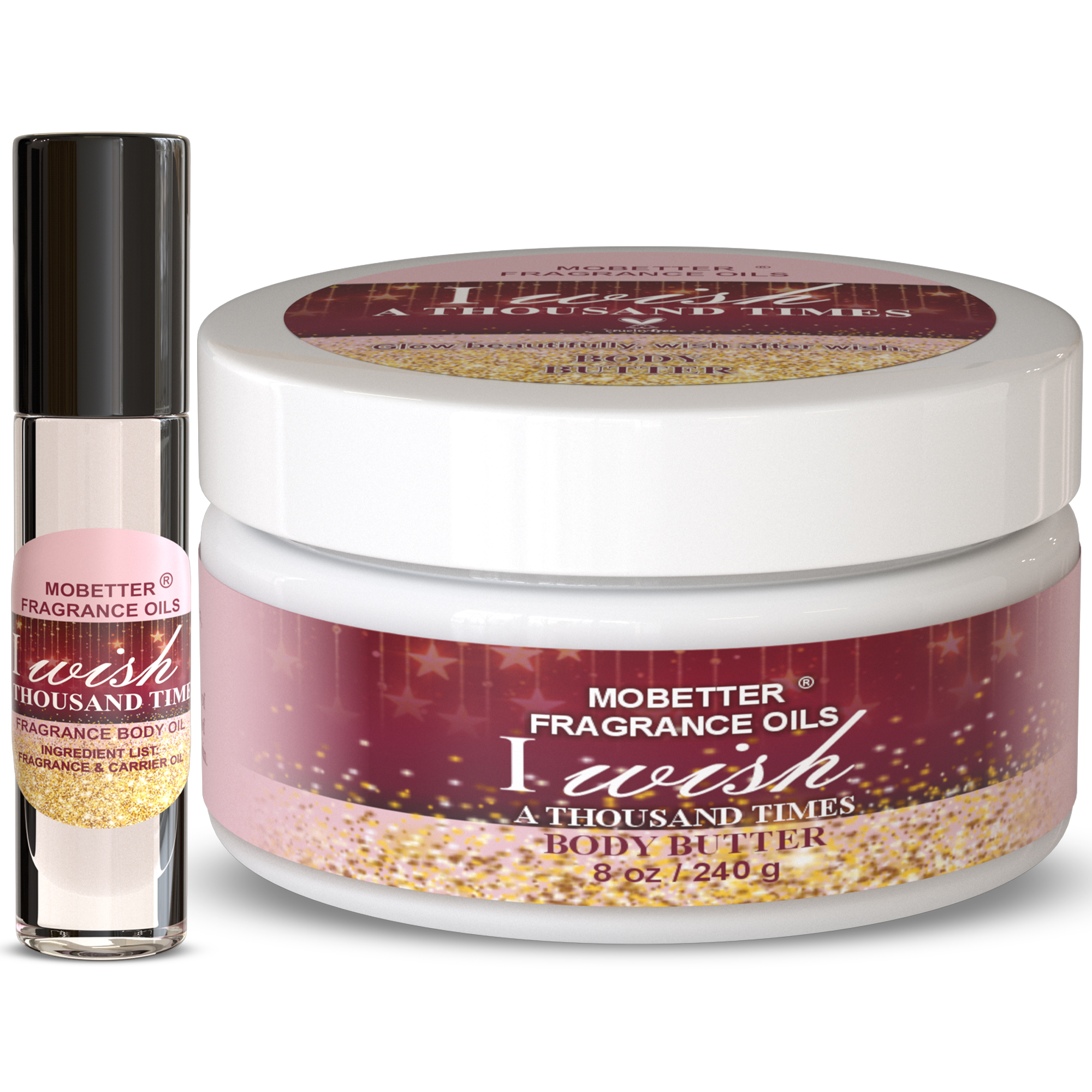B0HG6681WT.MAIN I Wish A Thousand Times Body Butter & Body Oil Set, Moisturizing Body Care, Nourishing Feel, Long-Lasting Scent - Image 1
