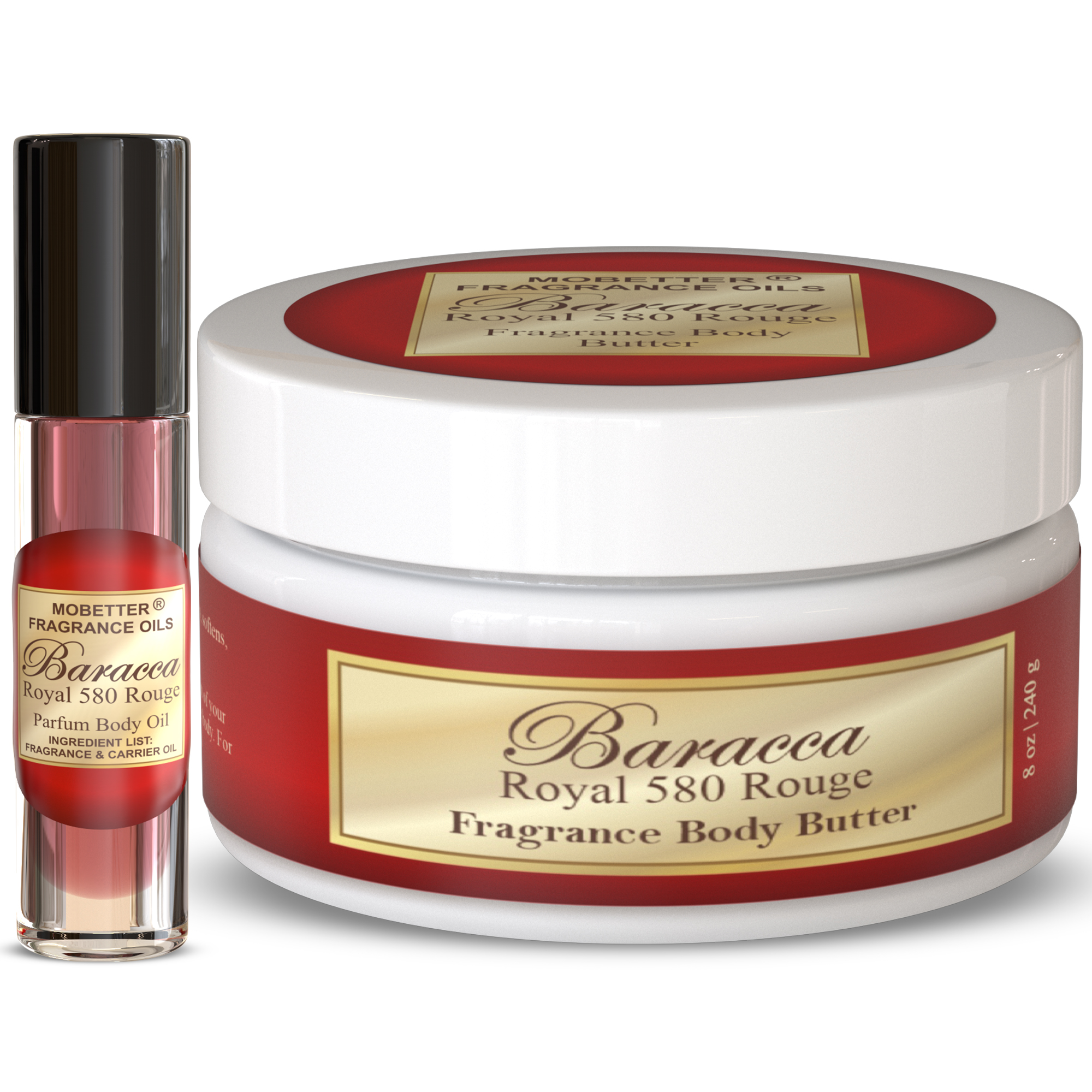 B0HG6F763R.MAIN Baracca Royal 580 Rouge Body Butter & Body Oil Set, Moisturizing Body Care, Nourishing Feel, Long-Lasting Scent - Image 1