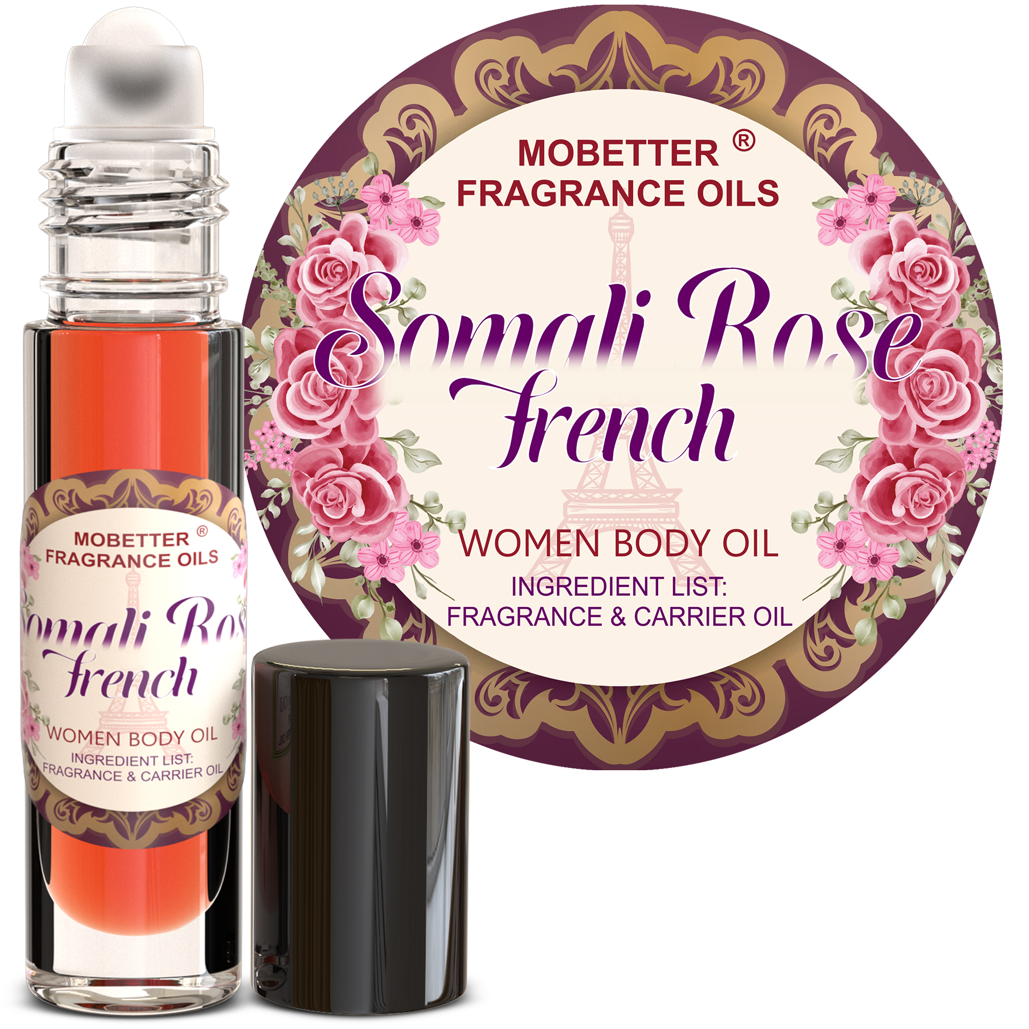 B0HHG5VK9P.MAIN Somali Rose French Fragrance Body Oil for Women - Image 1